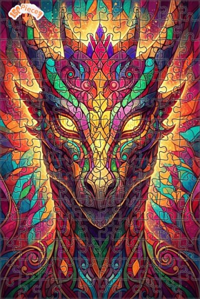 Esranın Dünyası لغز فني خشبي من موزايك دراجون آرت مزدوج الطبقات قطعة مقاس 20x30