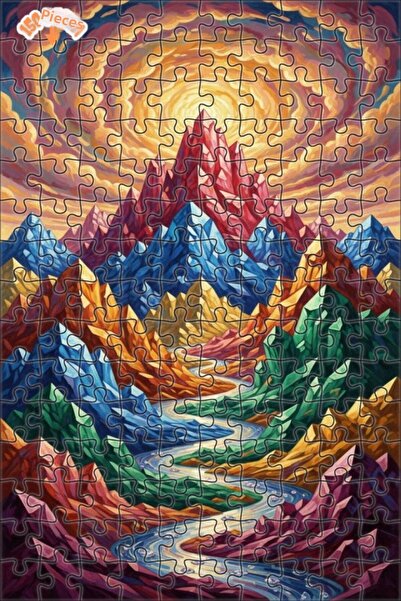 Esranın Dünyası لغز خشبي حديث ذو طابقين بإطار، بمظهر لوحة زيتية من كريستال فا...