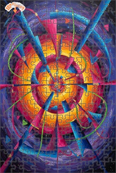 Esranın Dünyası لوحة فنية تجريدية بتأثير انفجار الطاقة، لوحة زيتية بإطار خشبي...