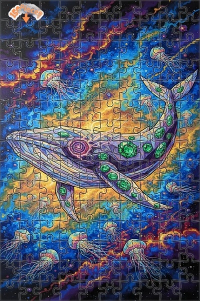 Esranın Dünyası لغز خشبي رائع للفيلات البحرية وقنديل البحر مكون من مزدوج الطب...