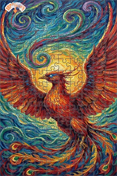 Esranın Dünyası لغز خشبي بإطار مزدوج الطبقات بمظهر لوحة زيتية لطائر الفينيق ا...