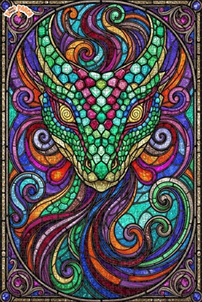 Esranın Dünyası Ancient Dragon Head Painting Art Wooden Puzzle 1000 Pieces 70X50