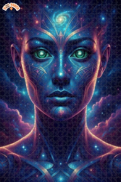 Esranın Dünyası Cosmic Face Double Layer Framed Wooden Puzzle 1000 Pieces 70X50
