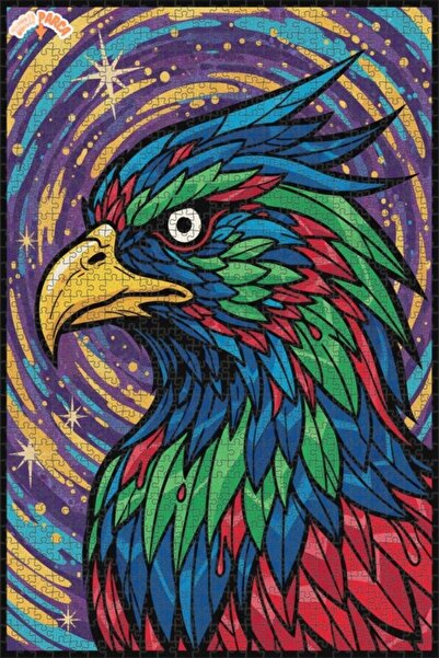 Esranın Dünyası Majestic Eagle Art Double-Layer Framed Wooden Puzzle 1000 Pie...