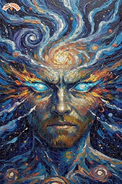 Esranın Dünyası The Eyes of the Stars Oil Painting Look Wooden Puzzle with Do...