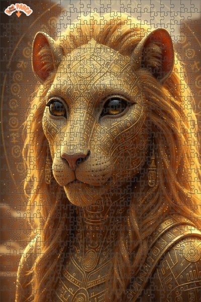 Esranın Dünyası لغز خشبي مكون من مزدوج الطبقات إطارًا بتفاصيل الملك الأسد الذ...