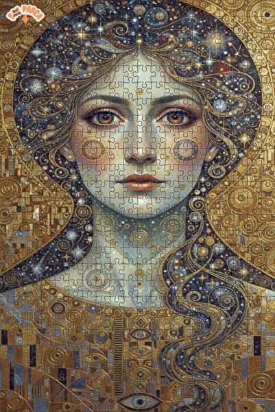 Esranın Dünyası Golden Cosmic Woman Oil Painting Look Art Puzzle 500 Pieces 5...