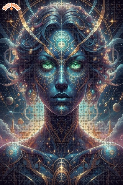 Esranın Dünyası Cosmic Woman Art Print Double-Layer Framed Wooden Puzzle 1000...