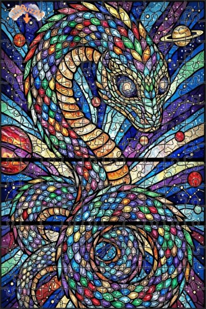 Esranın Dünyası Star Dragon Mosaic Look Wooden Puzzle 150 Pieces 20X30
