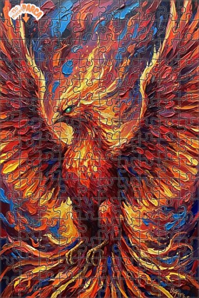 Esranın Dünyası لغز خشبي بإطار مزدوج الطبقات بمظهر لوحة زيتية لطائر الفينيق ا...