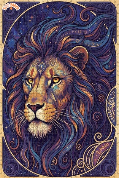 Esranın Dünyası Lion Pattern Double Layer Framed Wooden Puzzle 1000 Pieces 70X50