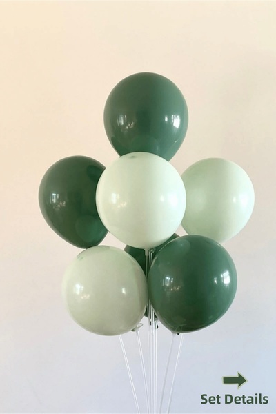 Bunloon Dark Green Macaron Green Balloon Set 20 Pieces 11 Inch Party Decorati...