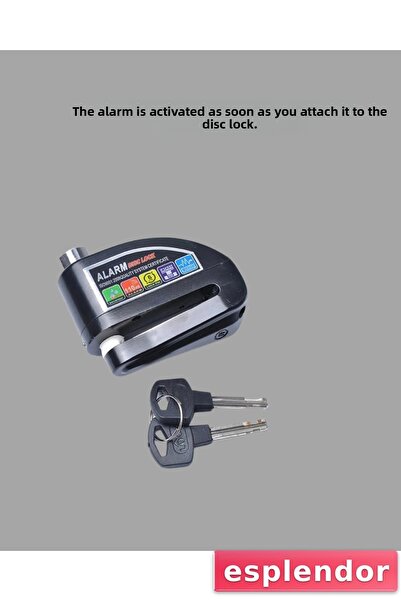 esplendor Alarm Disc Brake Lock with Shock Sensor Waterproof