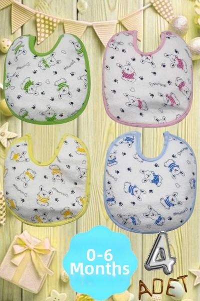 Tezzgelsin Baby 100% Cotton Bibs with Oilcloth on the Back, Waterproof Colors...