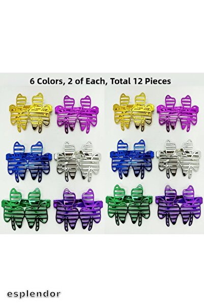 esplendor نظارات حفلات بطابع كازينو فيغاس 6 ألوان 12 قطعة