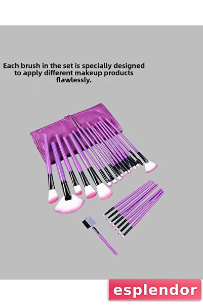 esplendor مجموعة فرش مكياج ذات شعيرات ناعمة مكونة من 12 قطعة مناسبة لاستخدام ...