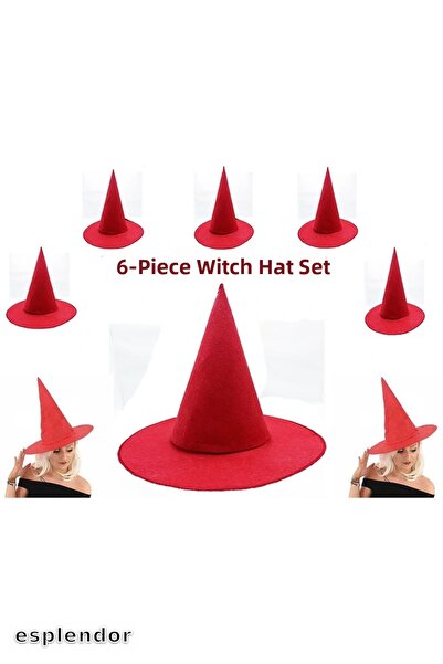 esplendor قبعة ساحرة من اللباد الأحمر متطابقة للبالغين والأطفال