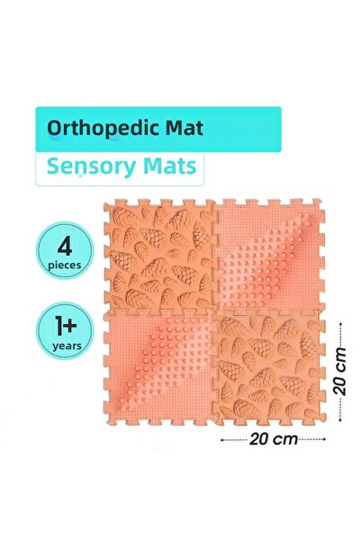 Ortohalı 4 وحدات طبي سجاد حصيرة حسية للأطفال، أحجية ملونة، تدليك للأطفال سجاد...