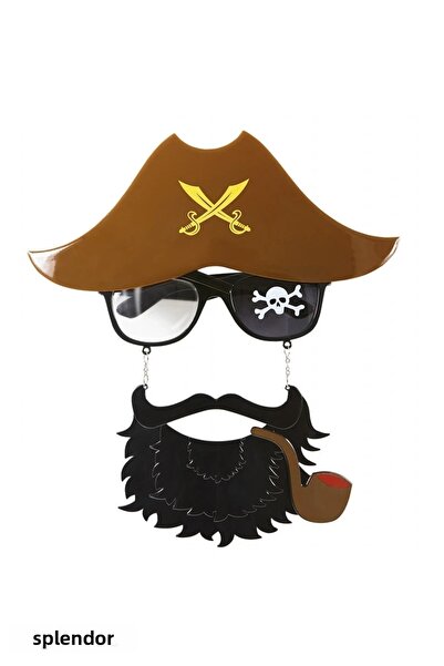 esplendor قبعة بتصميم قرصان ونظارات تنكرية مع بيبولو