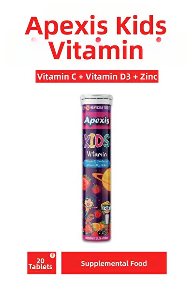 Apexis Sambucus Vitamin C Vitamin D3 Zinc Effervescent Tablets 22 Tablets Ora...