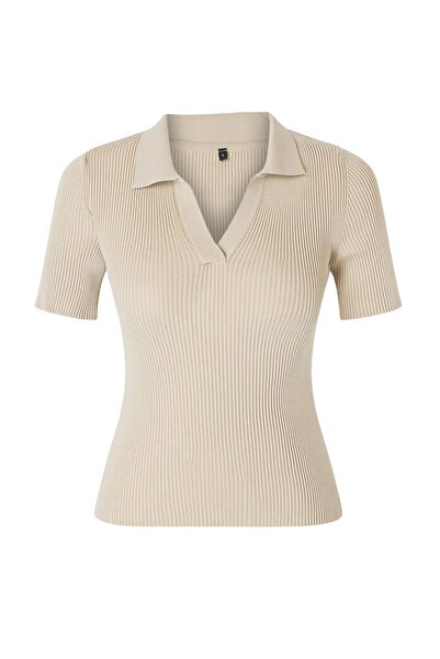 Trendyol Collection Taş More Sustainable Basic Polo Collar Blouse Twoss26Bz00505