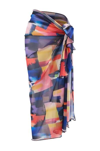 Trendyol Collection Geometric Patterned Knitted Midi Beach Pareo Tbess26Pr00005