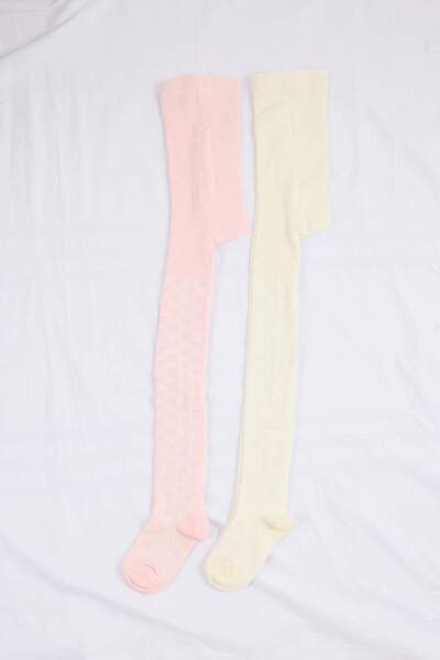 TRENDYOLKIDS Yellow-Pink 2-Piece Girls' Pantyhose