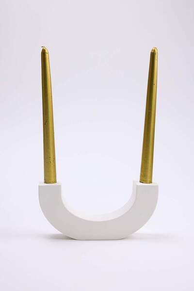 TRENDYOLMİLLA HOME White Ceramic Candle Holder Tphss26Sm00002