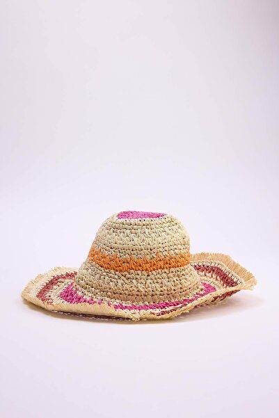 TRENDYOL SHOES Straw Multicolor Women's Hat Takss26Sp00003