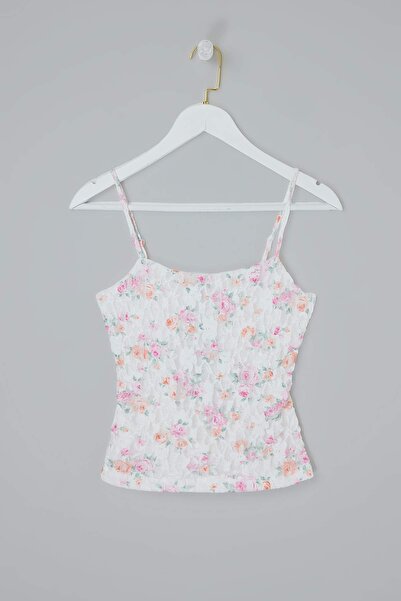 Trendyol Collection Mehrfarbige, geblümte, figurbetonte, zweireihige, ärmello...