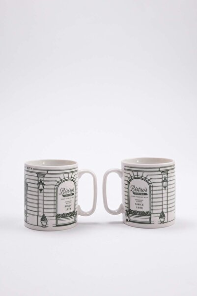 TRENDYOLMİLLA HOME 2-teiliges Bistro-Set aus gemustertem Porzellan TPHSS26UP0...