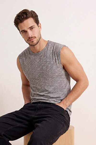 Trendyol Collection Anthracite Oversized / Wide Cut Flared Single Jersey Unde...