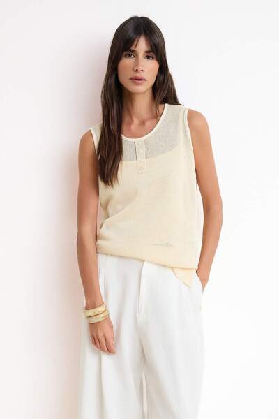 Trendyol Collection Ecru Strickwaren-Set mit 2 Produkten, Strickbluse TWOSS26...