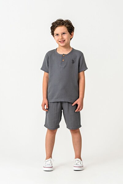 U.S. Polo Assn. Boy's Embroidered Bermuda Set Us2439-C-V2
