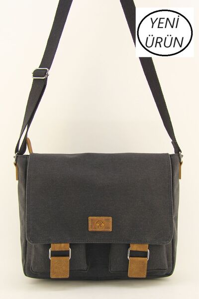 HNB Black Canvas impermeabil Business School Briefcase Laptop Original Postma...