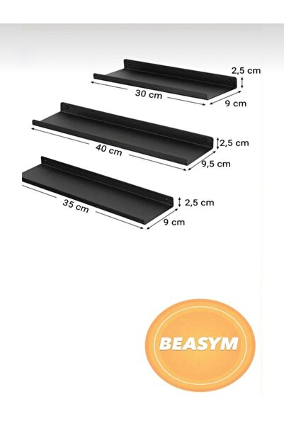 Genel Markalar 3'lü Metal Duvar Rafı Çerçeve Rafı