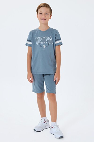 U.S. Polo Assn. Κοστούμι για αγόρι γκρι βερμούδα