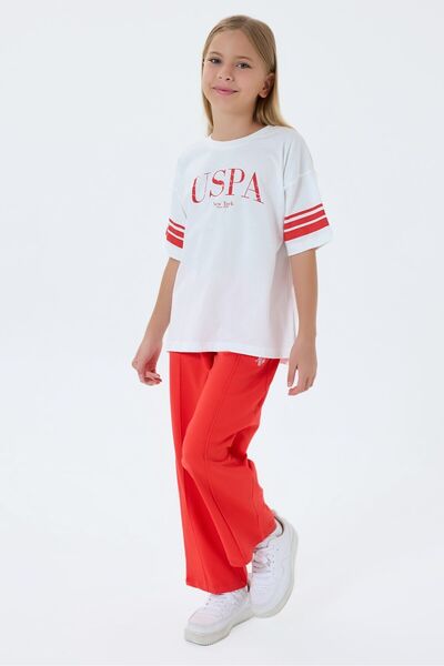 U.S. Polo Assn. Σετ Πιτζάμες Πορτοκαλί για Κορίτσια