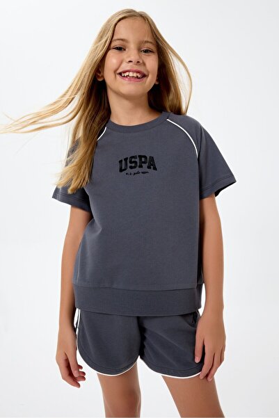 U.S. Polo Assn. Κοριτσίστικο Σετ Σορτς Ανθρακί