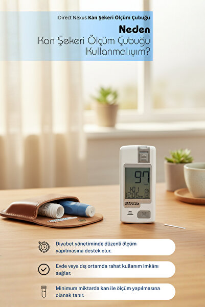 Direct Glukoz Ölçüm Test Şeridi 50 Adet