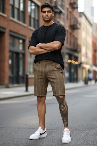 dehaine Ανδρικά casual σορτς, καφέ, 13128