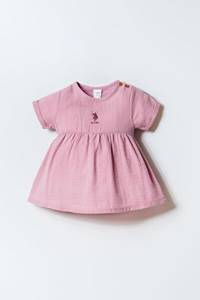 U.S. Polo Assn. Kız Bebek Mor Elbise