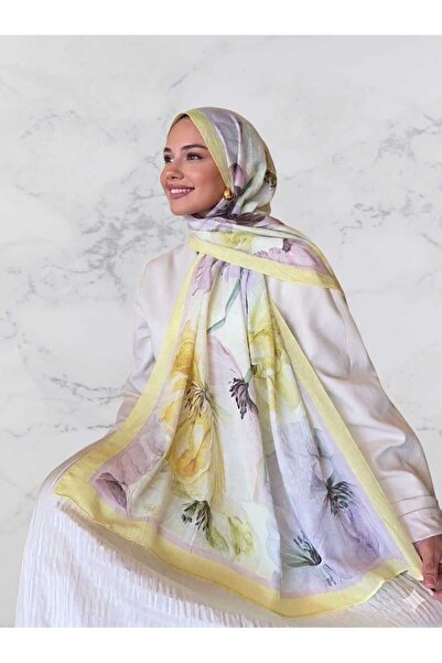 UMAS COLLECTİON UMAS Desenli Bambu Kraş Şal 75 x 185 cm Hafif Dokulu Tesettür...