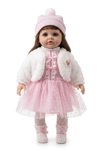 TOY LAND Cute Girl Doll in Pink Outfit with Hat and Jacket - Realistic Fashio...