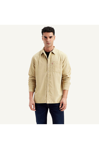 Levi's Cămașă pentru bărbați, bej, cu guler clasic, din catifea