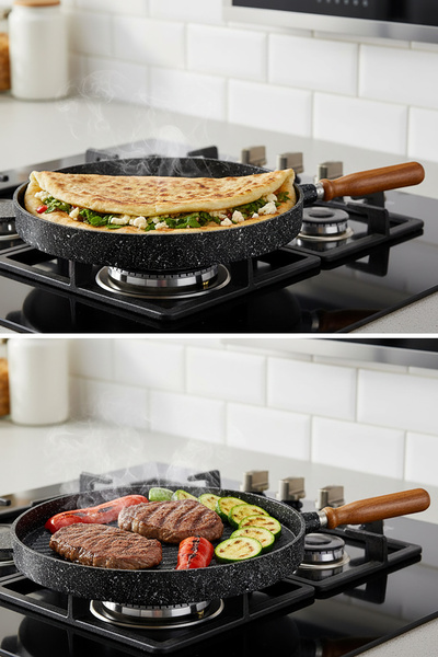 TOGO 36 cm Stone Granite Coated Double Sided Special Series Pancake and Meat Pan