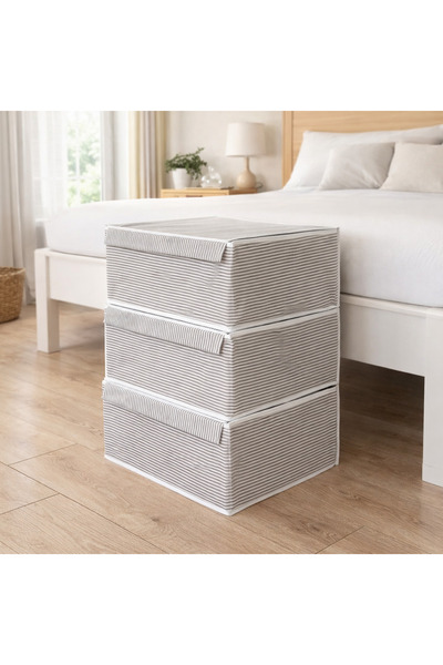 Pazar Kapısı Κουτί πολλαπλών χρήσεων 3 τεμαχίων με καπάκι Μέγεθος βάσης Γκρι ...