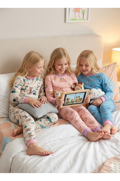 DFN Kids Σετ πιτζάμες 3 τεμαχίων για κορίτσια - αγόρια, επάνω και κάτω, για η...