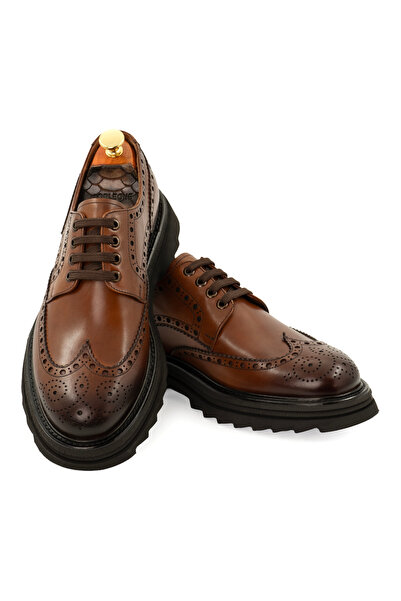 the corleone Taba Hakiki Deri Brogue Ayakkabı Eva Taban Günlük & Klasik Erkek...