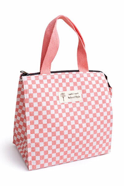 YOYOSO Geantă de prânz roz cu carouri